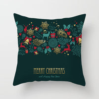 HKM-720595 Christmas-Themed Peach Skin Cushion Cover – 45x45cm Office Sofa Pillowcase