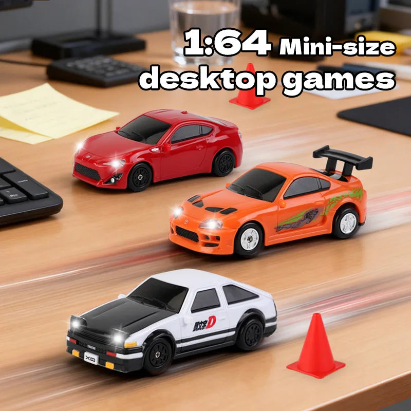 HKM-720659 1/64 Scale Mini RC Drift Car with LED Lights – 4WD Remote Control Vehicle for Indoor and Outdoor Use