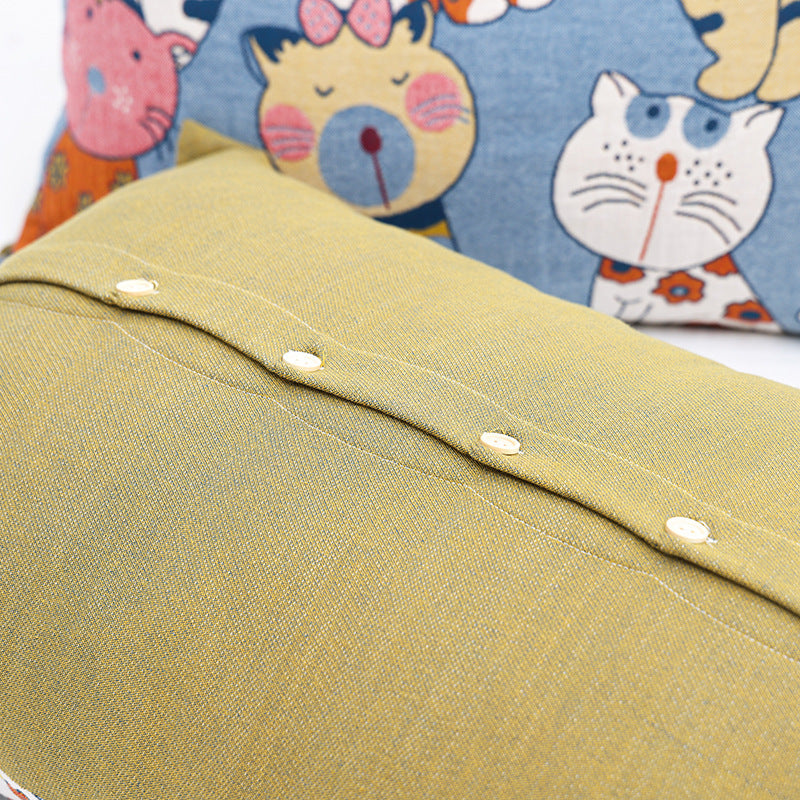 HKM-720659 Couple's Pure Cotton Washed Gauze Pillowcase - Soft, Breathable, European Style 52x78cm