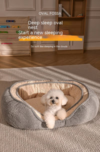 HKM-720659 Universal Dog Bed for Small and Medium-Sized Dogs - Gray Cloth Mat and Blanket