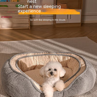 HKM-720659 Universal Dog Bed for Small and Medium-Sized Dogs - Gray Cloth Mat and Blanket