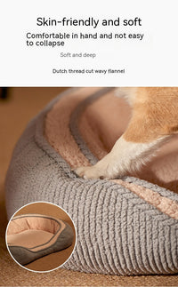 HKM-720659 Universal Dog Bed for Small and Medium-Sized Dogs - Gray Cloth Mat and Blanket