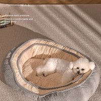 HKM-720659 Universal Dog Bed for Small and Medium-Sized Dogs - Gray Cloth Mat and Blanket