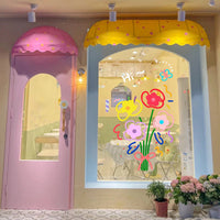 HKM-720787 Abstract Cartoon Flower Static Window and Wall Stickers in Various Sizes