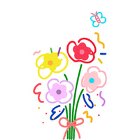 HKM-720787 Abstract Cartoon Flower Static Window and Wall Stickers in Various Sizes