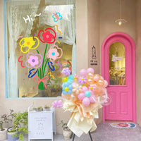 HKM-720787 Abstract Cartoon Flower Static Window and Wall Stickers in Various Sizes