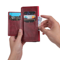 HKM-720787 Minimalist Leather Phone Case with Bracket and Card Holder for iPhone