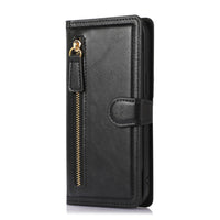 HKM-720787 Minimalist Leather Phone Case with Bracket and Card Holder for iPhone