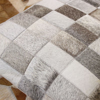 HKM-720915 Lattice Stitching Fur Pillow Cover - 45x45cm in Beige, Natural Black and White, Natural Grey, and Black Coffee