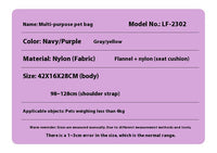 HKM-721043 Large Capacity Multi-Purpose Pet Crossbody Bag - Soft Nylon Design in Navy Blue and Khaki