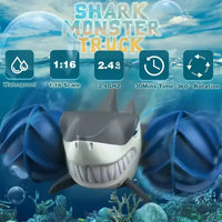 HKM-721107 Amphibious Shark Remote Control Stunt Car - 360° Rolling & Waterproof Fun for Ages 5 and Up