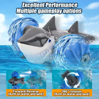 HKM-721107 Amphibious Shark Remote Control Stunt Car - 360° Rolling & Waterproof Fun for Ages 5 and Up