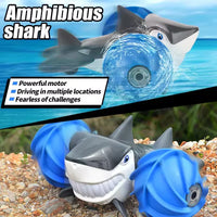 HKM-721107 Amphibious Shark Remote Control Stunt Car - 360° Rolling & Waterproof Fun for Ages 5 and Up