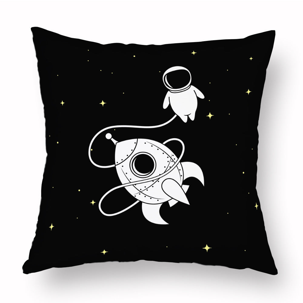 HKM-721235 Cartoon Astronaut Plush Pillowcase - Simple Modern Cushion Cover 45x45 cm