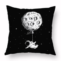 HKM-721235 Cartoon Astronaut Plush Pillowcase - Simple Modern Cushion Cover 45x45 cm