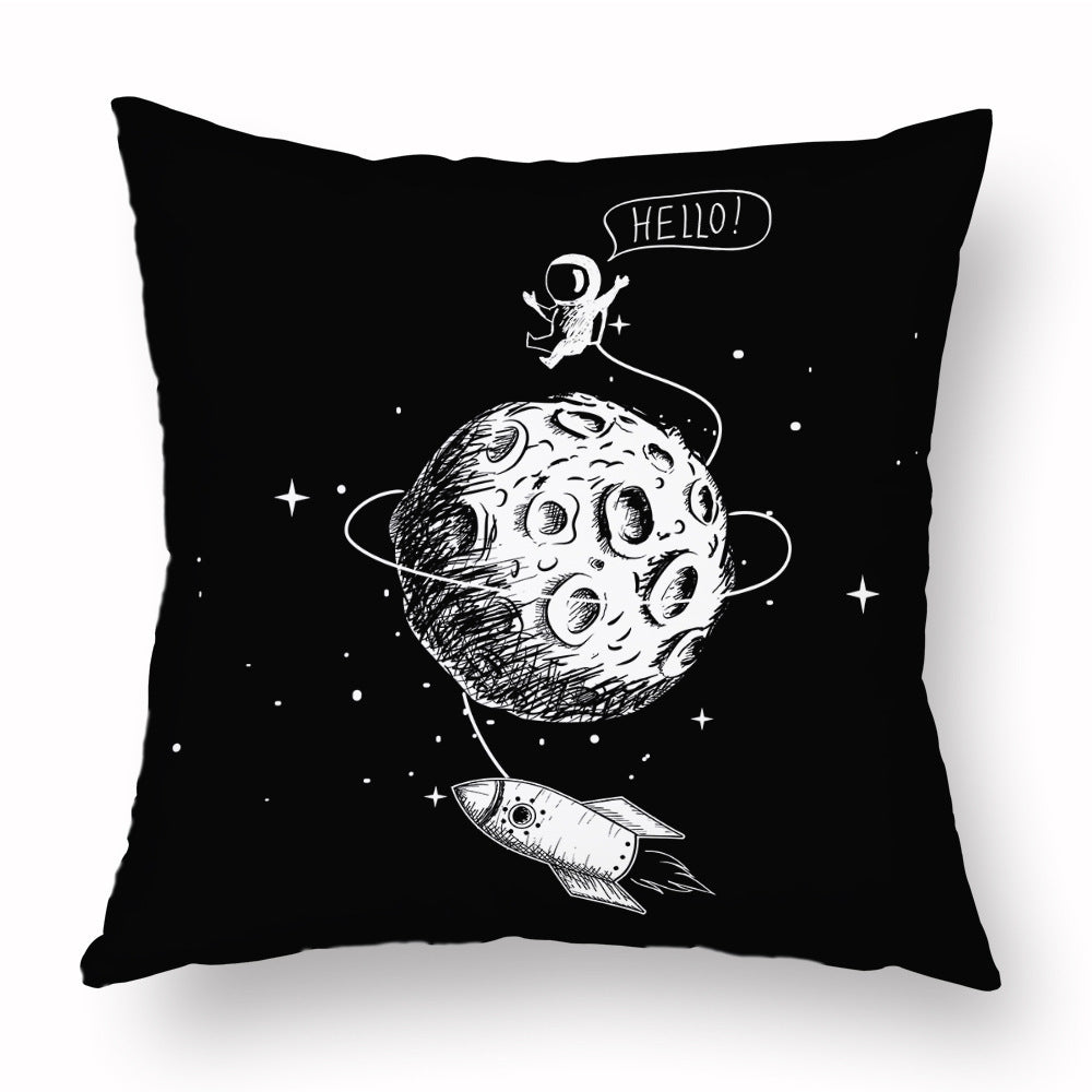 HKM-721235 Cartoon Astronaut Plush Pillowcase - Simple Modern Cushion Cover 45x45 cm