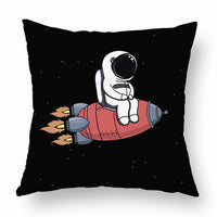 HKM-721235 Cartoon Astronaut Plush Pillowcase - Simple Modern Cushion Cover 45x45 cm