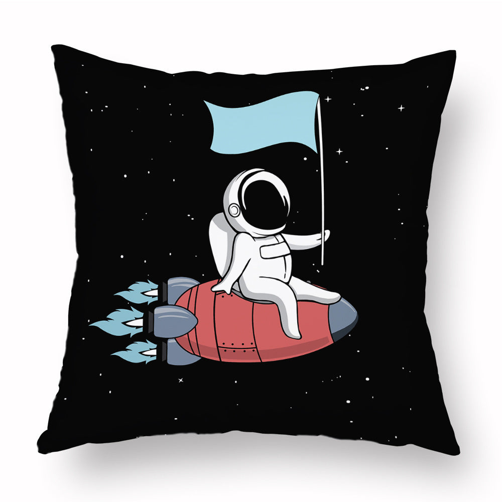 HKM-721235 Cartoon Astronaut Plush Pillowcase - Simple Modern Cushion Cover 45x45 cm