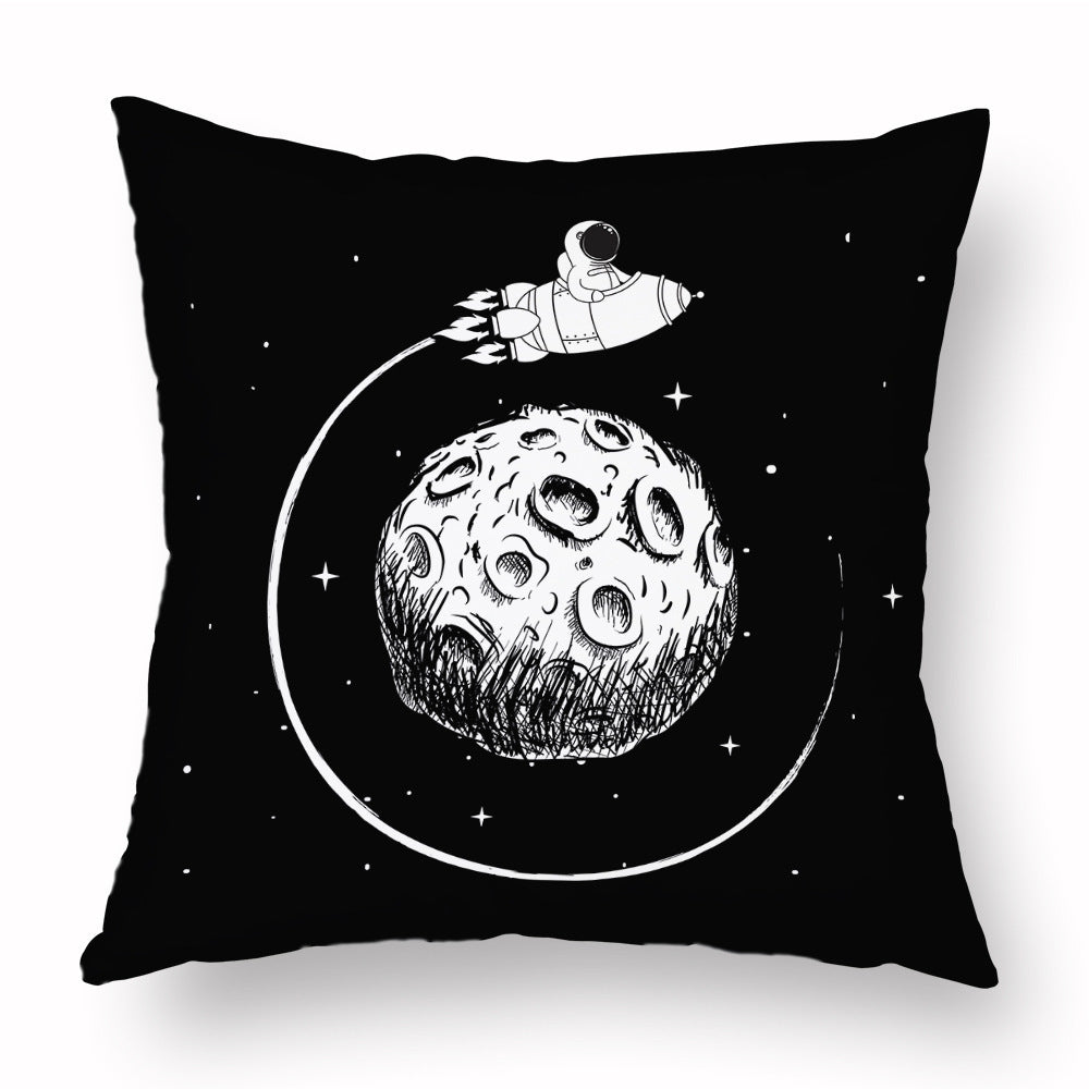 HKM-721235 Cartoon Astronaut Plush Pillowcase - Simple Modern Cushion Cover 45x45 cm
