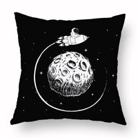 HKM-721235 Cartoon Astronaut Plush Pillowcase - Simple Modern Cushion Cover 45x45 cm