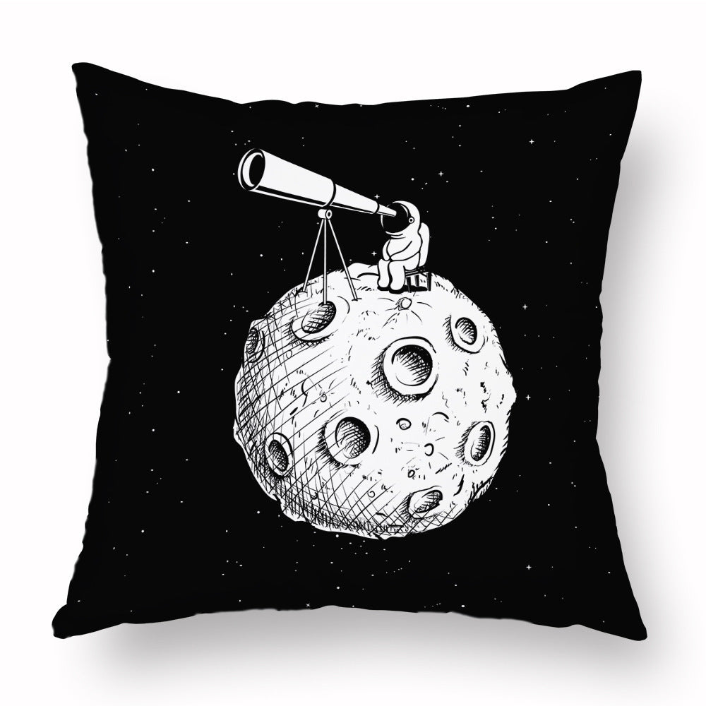 HKM-721235 Cartoon Astronaut Plush Pillowcase - Simple Modern Cushion Cover 45x45 cm