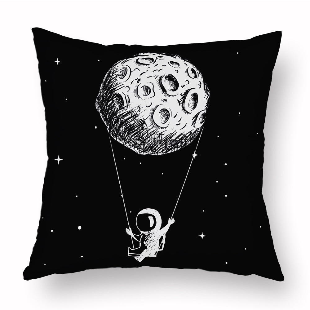 HKM-721235 Cartoon Astronaut Plush Pillowcase - Simple Modern Cushion Cover 45x45 cm