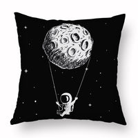 HKM-721235 Cartoon Astronaut Plush Pillowcase - Simple Modern Cushion Cover 45x45 cm