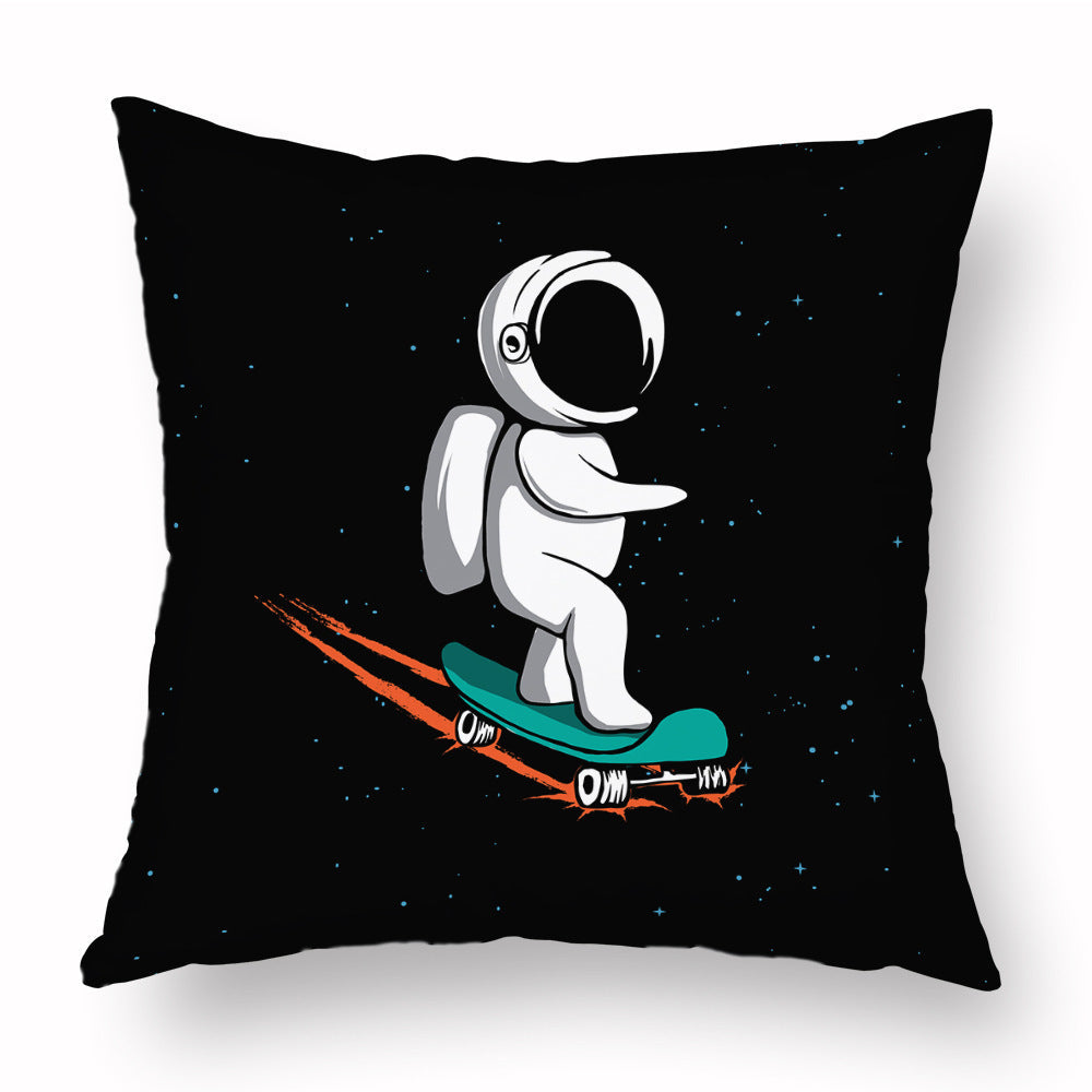 HKM-721235 Cartoon Astronaut Plush Pillowcase - Simple Modern Cushion Cover 45x45 cm