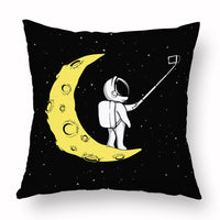 HKM-721235 Cartoon Astronaut Plush Pillowcase - Simple Modern Cushion Cover 45x45 cm