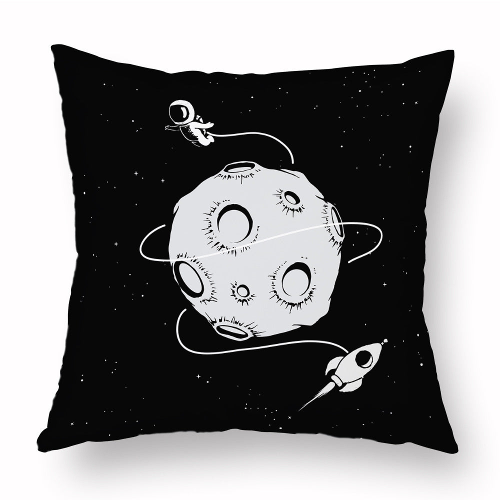 HKM-721235 Cartoon Astronaut Plush Pillowcase - Simple Modern Cushion Cover 45x45 cm