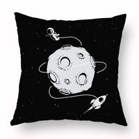 HKM-721235 Cartoon Astronaut Plush Pillowcase - Simple Modern Cushion Cover 45x45 cm