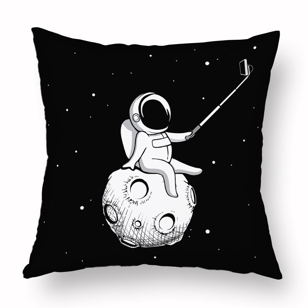 HKM-721235 Cartoon Astronaut Plush Pillowcase - Simple Modern Cushion Cover 45x45 cm
