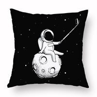 HKM-721235 Cartoon Astronaut Plush Pillowcase - Simple Modern Cushion Cover 45x45 cm