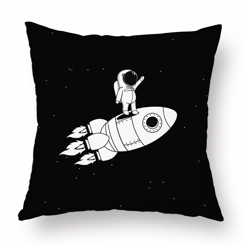 HKM-721235 Cartoon Astronaut Plush Pillowcase - Simple Modern Cushion Cover 45x45 cm