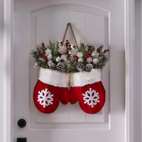 HKM-721299 Christmas Gloves Wreath with LED Lights for Holiday Home Decoration