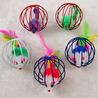 HKM-721299 Wire cage mouse cat toy