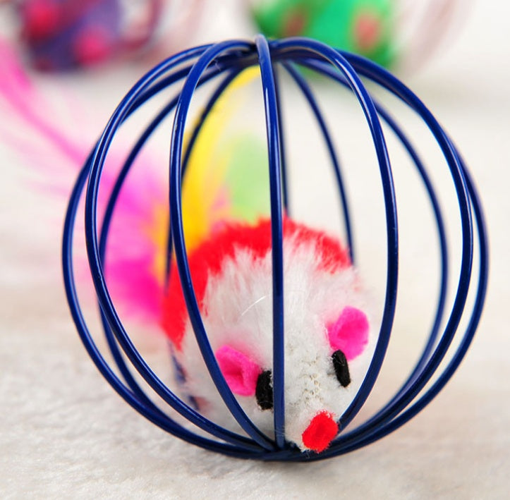 HKM-721299 Wire cage mouse cat toy