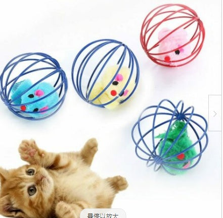 HKM-721299 Wire cage mouse cat toy