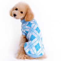 HKM-721427 Knitted Wool Sweater for Small and Medium Dogs in Geometric Diamond Design