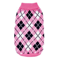 HKM-721427 Knitted Wool Sweater for Small and Medium Dogs in Geometric Diamond Design