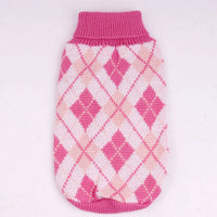 HKM-721427 Knitted Wool Sweater for Small and Medium Dogs in Geometric Diamond Design