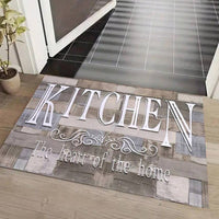 HKM-721747 Gray Wood Grain Kitchen Door Mat - Modern Polyester Fiber Floor Mat in Various Sizes for Stylish Home Decor