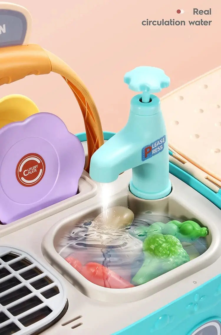 Kids Kitchen Play Set with Picnic Basket - Fun Cooking and Pretend Play Toys for Ages 2 to 14