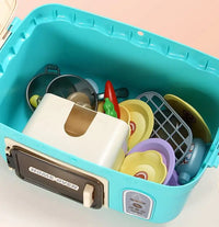 HKM-721811 Kids Kitchen Play Set with Picnic Basket - Fun Cooking and Pretend Play Toys for Ages 2 to 14