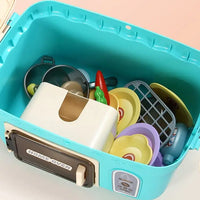 HKM-721811 Kids Kitchen Play Set with Picnic Basket - Fun Cooking and Pretend Play Toys for Ages 2 to 14