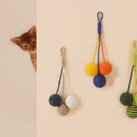 HKM-721875 Cat Teaser Stick with Bite-Resistant Catnip Ball for Playful Kittens and Pets