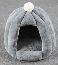HKM-722131 Warm Seal Petal Doghouse in Lotus Root Pink, Sea Blue, and Brown - Soft Rabbit Fur Design