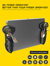 HKM-722195 Six-Finger Gaming Controller with Adjustable Triggers and Ergonomic Grip