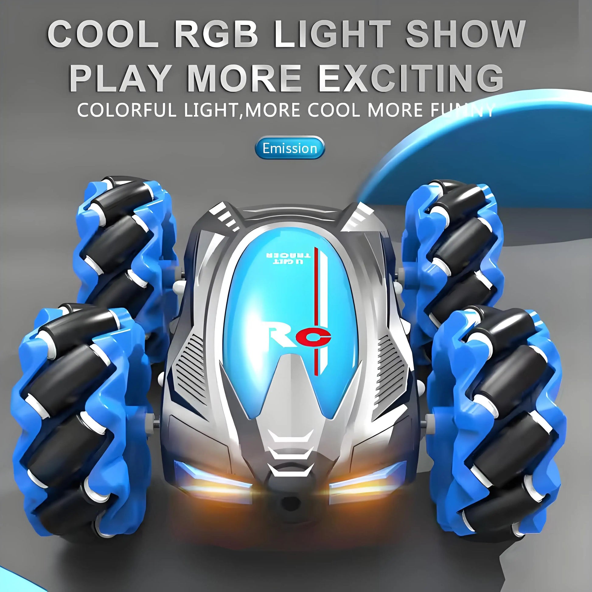 HKM-722259 Remote Control Double-Sided Stunt Car with Chasing Light and Music - 4x4 Electric Vehicle for All Ages
