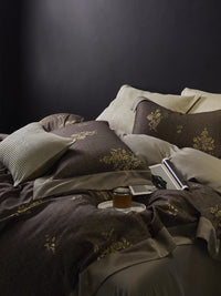 HKM-722323 Floral Pattern Cotton Brushed Four-Piece Bedding Set for Autumn and Winter